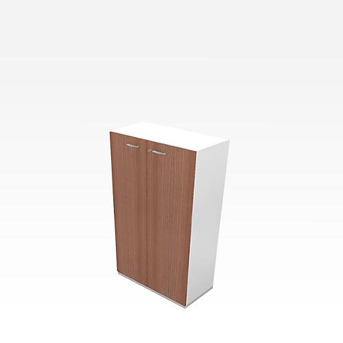 Schrank X-TIME WORK, 3 OH, Holztüren, 860 x 430 x 1310 mm, Nuss Canaletto-Dekor/weiß