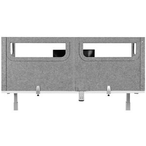 Schreibtisch-Akustik-Trennwand BE Safety Screen U-Form, mit Acrylfenster, Dicke 10 mm, B 160 x T 80 x H 60 mm, hellgrau