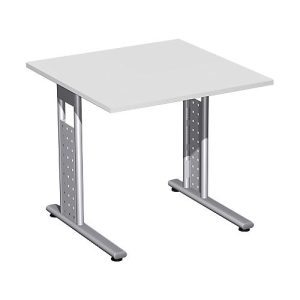 Schreibtisch ALICANTE, C-Fuß, Rechteck, B 800 x T 800 x H 680-820 mm, lichtgrau Schreibtisch ALICANTE, C-Fuß, Rechteck, B 800 x T 800 x H 680-820 mm, lichtgrau