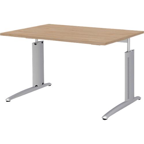 Schreibtisch BARI, Rechteck, Form A, C-Fuß, B 1200 x T 800 mm, Eiche-Dekor
