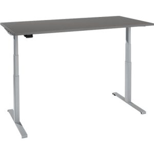 Schreibtisch, elektrisch höhenverstellbar, T-Fuß, B 1600 x T 800 x H 620-1270 mm, graphit/weißaluminium + Memoryschalter Schreibtisch, elektrisch höhenverstellbar, T-Fuß, B 1600 x T 800 x H 620-1270 mm, graphit/weißaluminium + Memoryschalter