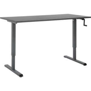 Schreibtisch Multiflex, manuell höhenverstellbar mit Kurbel, B 1600 x T 800 x H 700-1180 mm, graphit/anthrazit