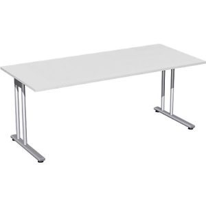 Schreibtisch PALENQUE, C-Fuß, Rechteck, B 1800 x T 800 x H 720 mm, lichtgrau Schreibtisch PALENQUE, C-Fuß, Rechteck, B 1800 x T 800 x H 720 mm, lichtgrau