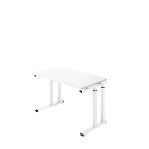 Schreibtisch Set Up, Rechteck, C-Fuß, B 1300 x T 650 x H 685-820 mm, weiß/weiß Schreibtisch Set Up, Rechteck, C-Fuß, B 1300 x T 650 x H 685-820 mm, weiß/weiß