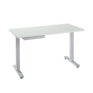 Schreibtisch Start Up, T-Fuß-Gestell, B 1600 x T 800 x H 735 mm, weiß + Schublade