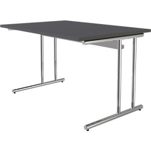 Schreibtisch Toledo, höhenverstellbar, Rechteck, C-Fuß-Gestell, Breite 1200 mm, anthrazit