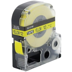 Schriftband kompatibel Epson SC12YW. 12mm. gelb