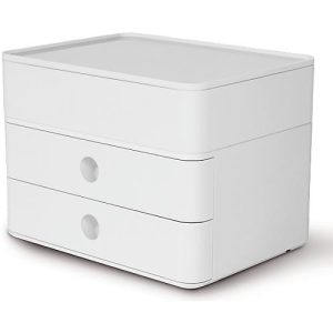 Schubladenbox HAN Allison Smart-Box Plus, 2 Schübe mit Trennwänden, Utensilienbox, stapelb., ABS-Kunststoff, weiß