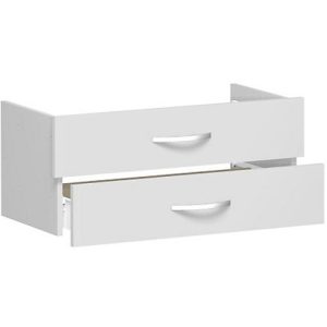 Schubladeneinsatz ALICANTE, 2 Schübe = 1 Set, B 800 x T 400 x H 384 mm, lichtgrau