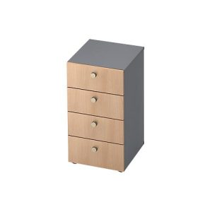 Schubladenschrank TOPAS LINE, 2 OH, B 400 mm, graphit/Eiche-Dekor Schubladenschrank TOPAS LINE, 2 OH, B 400 mm, graphit/Eiche-Dekor