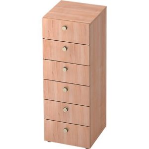Schubladenschrank TOPAS LINE, 3 OH, B 400 mm, Nussbaum-Dekor/Nussbaum-Dekor Schubladenschrank TOPAS LINE, 3 OH, B 400 mm, Nussbaum-Dekor/Nussbaum-Dekor