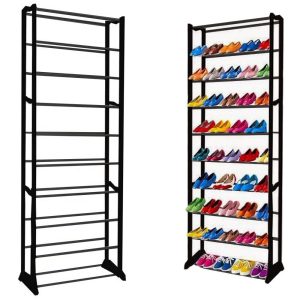 Schuhregal für bis zu 30 Paare. 3-teilig. Schwarz