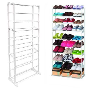 Schuhregal für bis zu 30 Paare. 3-teilig. Weiß