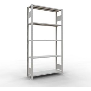 Schulte Lagertechnik Fachbodenregal MULTIplus150, Steck-Grundregal, B 1000 x T 300 x H 2000 mm, 5 Ebenen, bis 1300 kg, lichtgrau