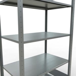Schulte Lagertechnik Fachbodenregal MULTIplus150, Steck-Grundregal, B 1000 x T 600 x H 2000 mm, 5 Ebenen, bis 1300 kg, verzinkt