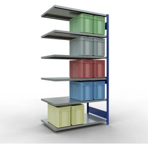 SCHULTE Lagertechnik Fachbodenregal – Stecksystem MULTIplus 250 Anbauregal mit Längenriegel – 2500x1300x800 mm, Typ 250 kg SCHULTE Lagertechnik Fachbodenregal – Stecksystem MULTIplus 250 Anbauregal mit Längenriegel – 2500x1300x800 mm, Typ 250 kg