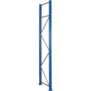 Schulte Lagertechnik Palettenregal-Ständerrahmen S645-B25, unmontiert, T 800 x H 2500 mm, Stützenbreite 100 mm, blau/verzinkt
