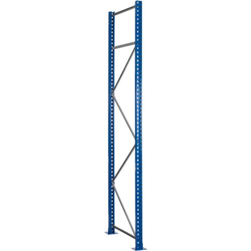 Schulte Lagertechnik Palettenregal-Ständerrahmen S645-B25, unmontiert, T 800 x H 6000 mm, Stützenbreite 100 mm, blau/verzinkt