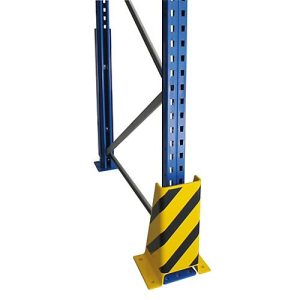 Schulte Lagertechnik Rammschutzecke U-Form für Palettenregale, H 400 mm, Öffnungsmaß 210 mm, gelb/schwarz