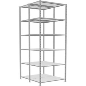 SCHULTE Lagertechnik – Stecks.Doppelgrundr. Typ 250 kg – 2500x1000x2x600 mm, 12 Böden