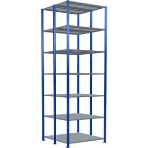 SCHULTE Lagertechnik – Stecks.Doppelgrundregal Typ 150 – 3000x1000x2x500 mm 2×7 Böden