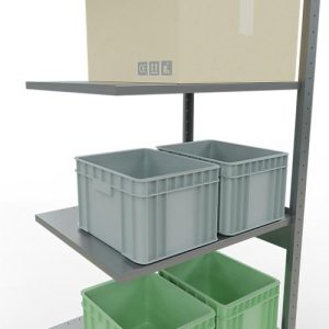 SCHULTE Lagertechnik – Stecksystem Anbauregal – 2500x 750×600 mm, Typ 150 kg