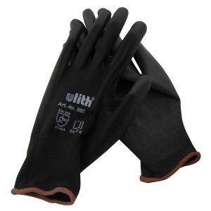 Ulith Arbeitshandschuhe Feinstrick PU beschichtet. schwarz Gr. 8/M
