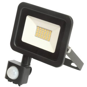 LED Fluter. 20W. 1700lm. warmweiß. Bewegungsmelder. schwarz
