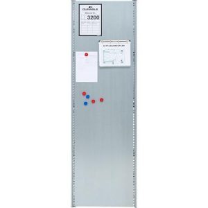 Seitenwand für Grundregal/Anbauregal ORDO Industry, multifunktional, magnethaftend, B 500 x T 0,88 x H 2000 mm, Stahl-Vollblech, verzinkt