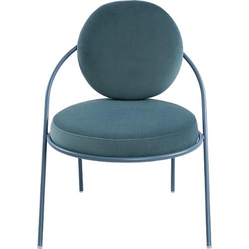 Sessel Meet by Paperflow Saturne, B 700 x T 730 x H 880 mm, Samt, Blau/Blau