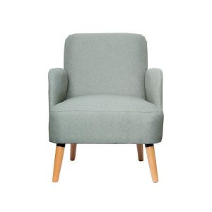 Sessel Paperflow Brooks, Massivholz, Retro-Design, gepolstert, Polyester-Bezug, grau