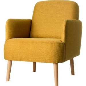 Sessel Paperflow Brooks, Massivholz, Retro-Design, gepolstert, Polyester-Bezug, safran Sessel Paperflow Brooks, Massivholz, Retro-Design, gepolstert, Polyester-Bezug, safran