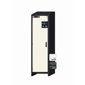 Sicherheitsschrank Typ 30 asecos Q-CLASSIC-30, Flügeltür, Anschlag links, Front Reinweiß, B 564 x T 620 x H 1947 mm