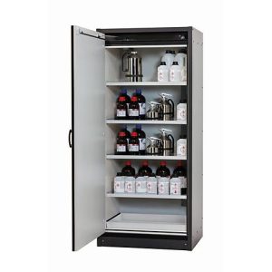 Sicherheitsschrank Typ 30 asecos Q-CLASSIC-30, Flügeltür, Anschlag links, Front Sicherheitsgelb, B 864 x T 620 x H 1947 mm