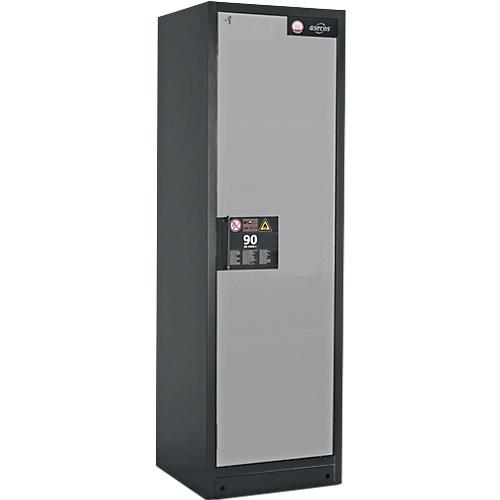 Sicherheitsschrank Typ 90 Asecos Q-CLASSIC-90, B 600 mm, Tür rechts, 4 Auszüge, asecos Silber