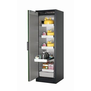 Sicherheitsschrank Typ 90 asecos Q-PEGASUS-90, Flügeltür mit Schließ-Automatik, Anschlag links, Front Resedagrün, B 599 x T 615 x H 1953 mm Sicherheitsschrank Typ 90 asecos Q-PEGASUS-90, Flügeltür mit Schließ-Automatik, Anschlag links, Front Resedagrün, B 599 x T 615 x H 1953 mm