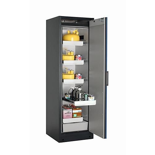 Sicherheitsschrank Typ 90 asecos Q-PEGASUS-90, Flügeltür mit Schließ-Automatik, Anschlag rechts, Front Enzianblau, B 599 x T 615 x H 1953 mm