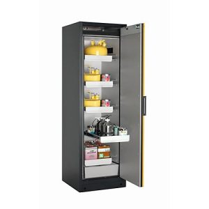 Sicherheitsschrank Typ 90 asecos Q-PEGASUS-90, Flügeltür mit Schließ-Automatik, Anschlag rechts, Front Sicherheitsgelb, B 599 x T 615 x H 1953 mm