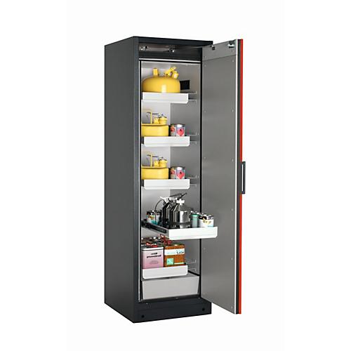 Sicherheitsschrank Typ 90 asecos Q-PEGASUS-90, Flügeltür mit Schließ-Automatik, Anschlag rechts, Front Verkehrsrot, B 599 x T 615 x H 1953 mm