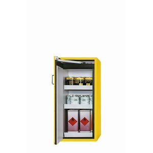 Sicherheitsschrank Typ 90 asecos S-CLASSIC-90, Flügeltür, Anschlag links, Front Sicherheitsgelb, B 596 x T 616 x H 1298 mm