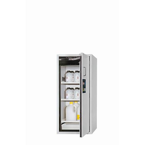 Sicherheitsschrank Typ 90 asecos S-CLASSIC-90, Flügeltür, Anschlag rechts, Front Lichtgrau, B 596 x T 616 x H 1298 mm