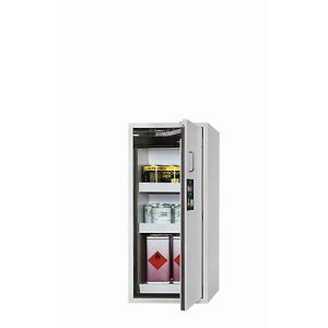 Sicherheitsschrank Typ 90 asecos S-CLASSIC-90, Flügeltür, Anschlag rechts, Front Lichtgrau, B 596 x T 616 x H 1298 mm