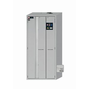 Sicherheitsschrank Typ 90 asecos S-PHOENIX-90, Flügel- und Falttüren mit Türfeststellanlage, Front Lichtgrau, B 896 x T 616 x H 1968 mm