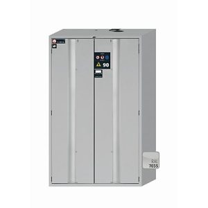 Sicherheitsschrank Typ 90 asecos S-PHOENIX touchless-90, vollautomatische Falttüren mit Sensor, Front Lichtgrau, B 1196 x T 616 x H 1968 mm