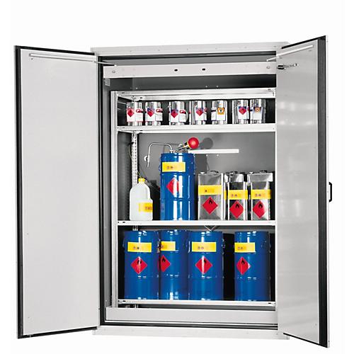 Sicherheitsschrank Typ 90 asecos XL-CLASSIC-90, Flügeltüren mit Türfeststellanlage, Front Lichtgrau, B 1555 x T 1018 x H 2224 mm