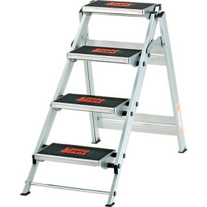 Sicherheitstreppe, ohne Bügel, aluminium, 4 Stufen Sicherheitstreppe, ohne Bügel, aluminium, 4 Stufen