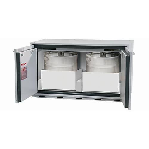 Sicherheitsunterbauschrank Typ 30 asecos UB-T-30, Flügeltüren, Front Lichtgrau, B 1102 x T 574 x H 600 mm