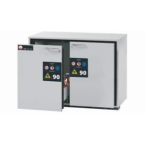 Sicherheitsunterbauschrank Typ 90 asecos UB-S-90, 2 Schubladen, Front Lichtgrau, B 1102 x T 600 x H 800 mm Sicherheitsunterbauschrank Typ 90 asecos UB-S-90, 2 Schubladen, Front Lichtgrau, B 1102 x T 600 x H 800 mm