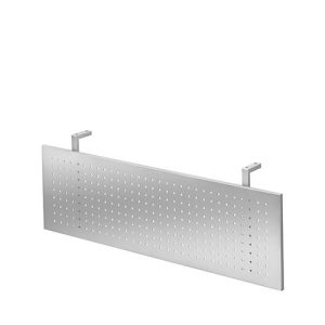 Sichtblende Jena, für Eckwinkel 90°, B 800 x T 800 mm, gelocht, Metall silberfarben einbrennlackiert Sichtblende Jena, für Eckwinkel 90°, B 800 x T 800 mm, gelocht, Metall silberfarben einbrennlackiert