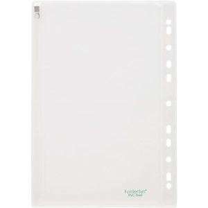 Sichthülle FolderSys, Gleitverschuss, Abheftrand mit EURO-Lochung, PVC-frei, EVA-Folie transparent, A4, 10 Stück